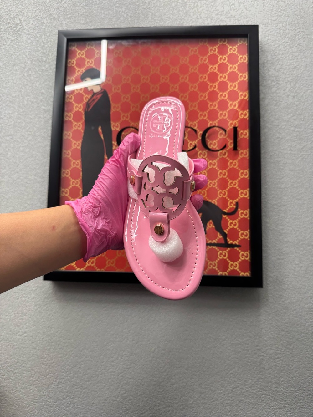 Tory Burch Pink Miller Logo Thong Sandal